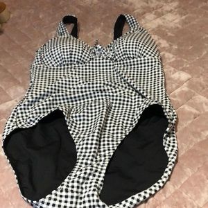Black and white check swim suit